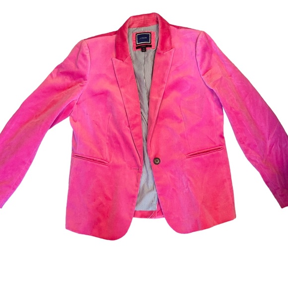 J. Crew Jackets & Blazers - J.Crew Parke Pink Velvet Blazer Size 14 Statement Jacket